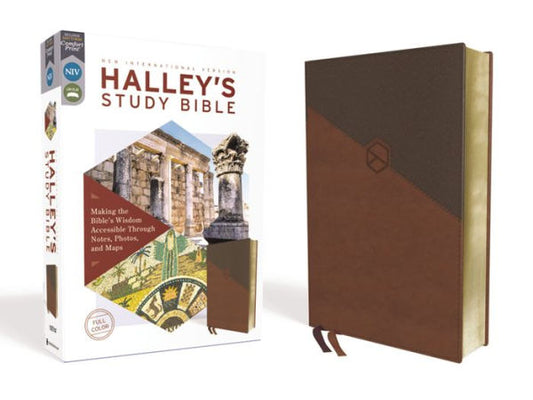 Niv, Halley'S Study Bible (A Trusted Guide Through Scripture), Leathersoft, Brown, Red Letter, Comfort Print: Making The Bible'S Wisdom Accessible Through Notes, Photos, And Maps