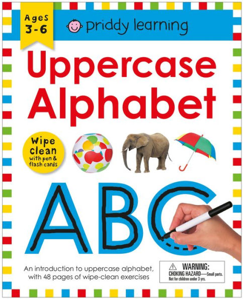Wipe Clean Workbook: Uppercase Alphabet (Enclosed Spiral Binding): Ages 3-6; Wipe-Clean With Pen & Flash Cards (Wipe Clean Learning Books)