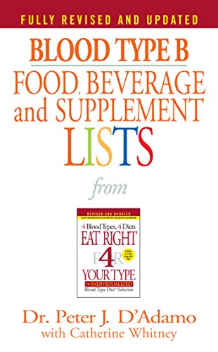 Blood Type B Food, Beverage And Supplement Lists (Eat Right 4 Your Type)