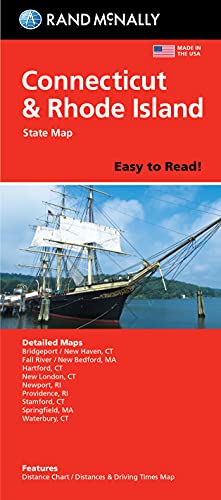 Rand McNally Easy To Read: Connecticut, Rhode Island State Map