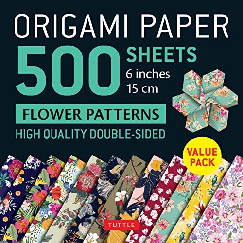 Origami Paper 500 sheets Flower Patterns 6" (15 cm): Tuttle Origami Paper: High-Quality Double-Sided Origami Sheets Printed with 12 Difurent Patterns (Instructions Fur 6 Projects Included)