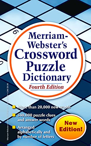 Merriam-Webster's Crossword Puzzle Dictionary, 4Th Ed., (Mass-Market Paperback) Newest Edition