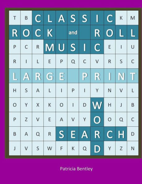 Classic Rock And Roll Music Large Print Word Search