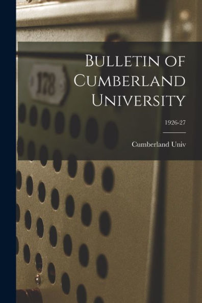 Bulletin Of Cumberland University; 1926-27