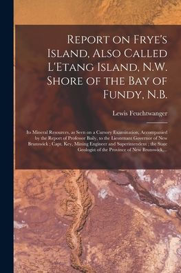 Report On Frye'S Island, Also Called L'Etang Island, N.W. Shore Of The Bay Of Fundy, N.B. [Microform]: Its Mineral Resources, As Seen On A Cursory ... The Lieutenant Governor Of New Brunswick;...