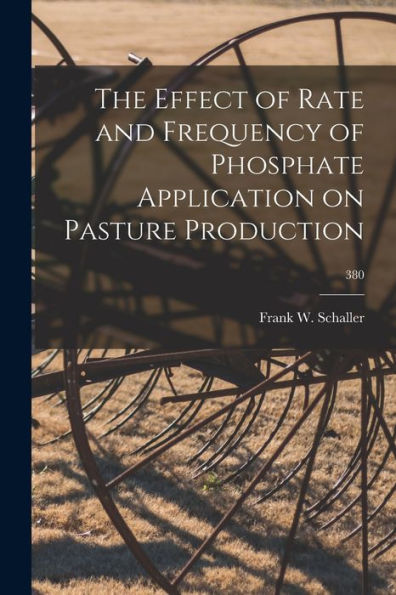 The Effect Of Rate And Frequency Of Phosphate Application On Pasture Production; 380