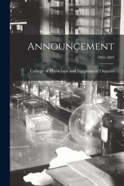 Announcement; 1892-1893