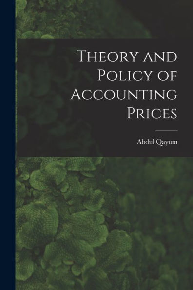 Theory And Policy Of Accounting Prices