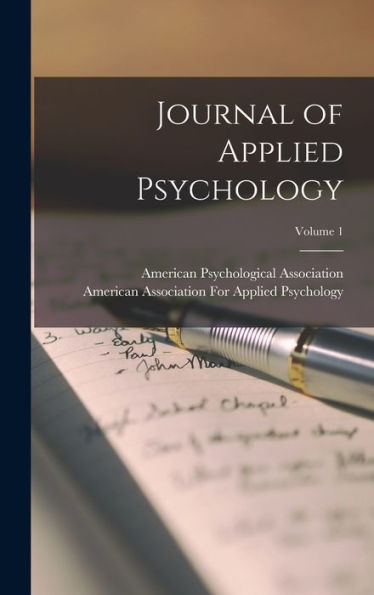 Journal Of Applied Psychology; Volume 1
