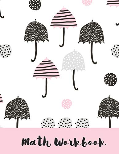 Math Workbook: Umbrella Themed Pink, Black Graph Paper