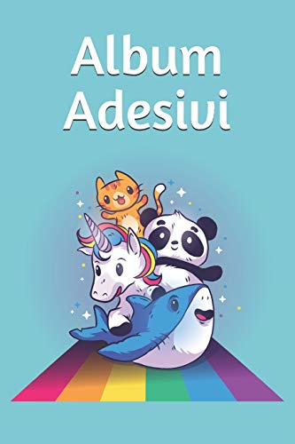 Album Adesivi: Panda Unicorno Gatto Pescecane Famiglia 2| A4+ Bianco | 35 Pagine Carta Silicone-Free Paper | Idea Regalo (Italian Edition)