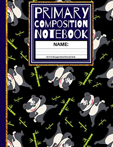 Primary Composition Notebook: Martial Arts Panda Kindergarten Composition School Exercise Book For Boys