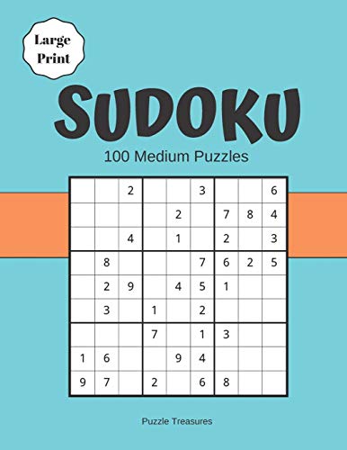 Sudoku Large Print 100 Medium Puzzles: Challenging Brain Game Puzzle Notebook