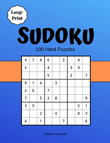 Sudoku Large Print 100 Hard Puzzles: Challenging Brain Game Puzzle Notebook