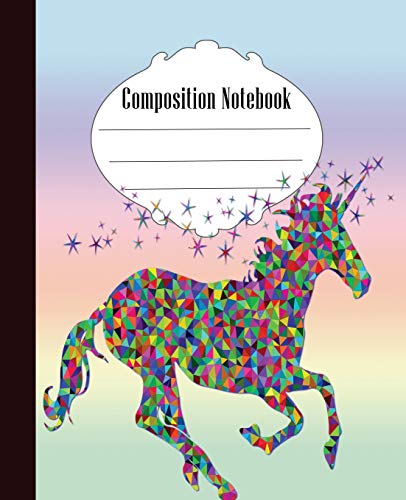 Composition Notebook: Fun Unicorn Composition Notebook Wide Ruled 7.5 X 9.25 In, 100 Pages Book For Kids, Teens, School, Students And Teachers