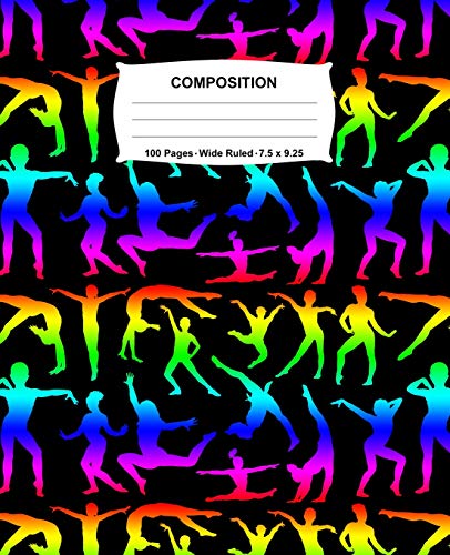 Composition Notebook: Gymnastics Rainbow Neon Notebook Wide Ruled 100 Pages 7.5 X 9.25