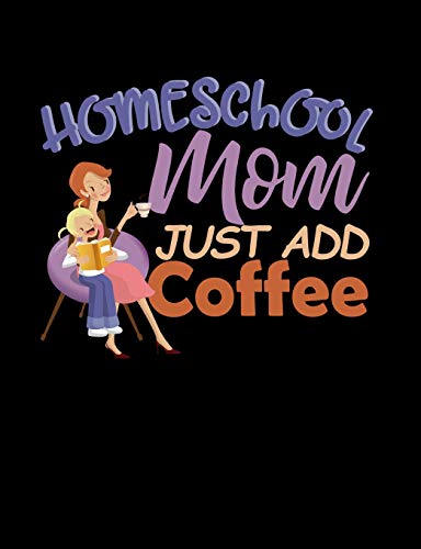 Homeschool Mom Just Add Coffee: Homeschool Themed College Ruled Composition Notebook