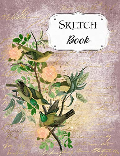 Sketch Book: Bird | Sketchbook | Scetchpad For Drawing Or Doodling | Notebook Pad For Creative Artists | Purple Floral Flower