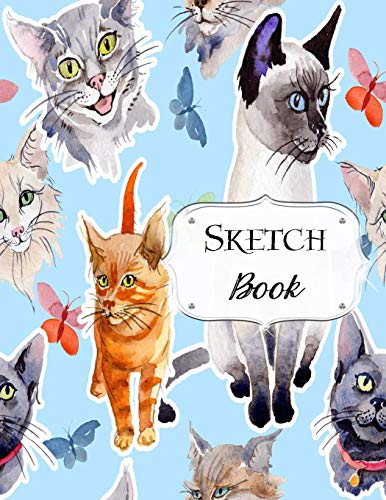 Sketch Book: Cat | Sketchbook | Scetchpad For Drawing Or Doodling | Notebook Pad For Creative Artists | #8 Blue