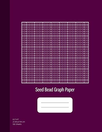 Seed Bead Graph Paper: Beadwork Paper , Seed Beading Grid Paper, Beading On A Loom, 100 Sheets , Purple Cover (8.5"X11") (Beading Graph Paper)