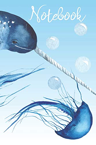 Notebook: Narwal And Jellyfish | Dotted, 6X9| For Notes, Todos, Sketches And Calligraphy