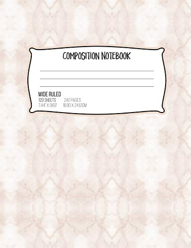 Composition Notebook Wide Ruled 120 Sheets 240 Pages 7.44" X 9.69" 18.90 X 2461 Cm: Brown Marble Assignment Book