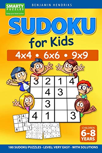 Sudoku Fur Kids 4X4 - 6X6 - 9X9 | 180 Sudoku Puzzles - Level: Very Easy - With Solutions