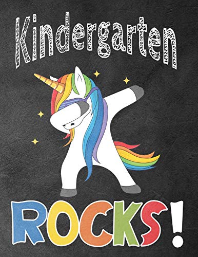 Kindergarten Rocks!: Funny Back To School Notebook,Gift For Girls And Boys,109 College Ruled Line Paper,Cute School Notebook,School Composition Notebooks ,Unicorn Cover