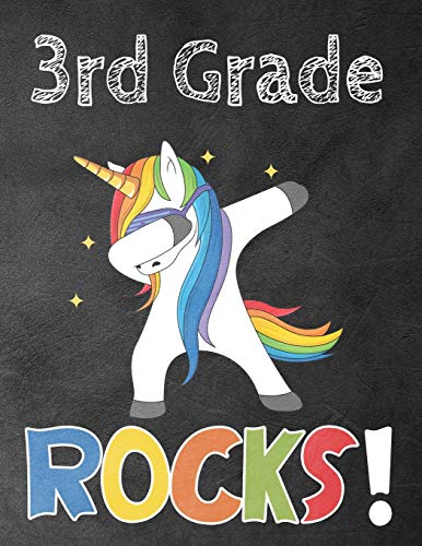 3Rd Grade Rocks!: Funny Back To School Notebook,Gift For Girls And Boys,109 College Ruled Line Paper,Cute School Notebook,School Composition Notebooks,Unicorn Cover