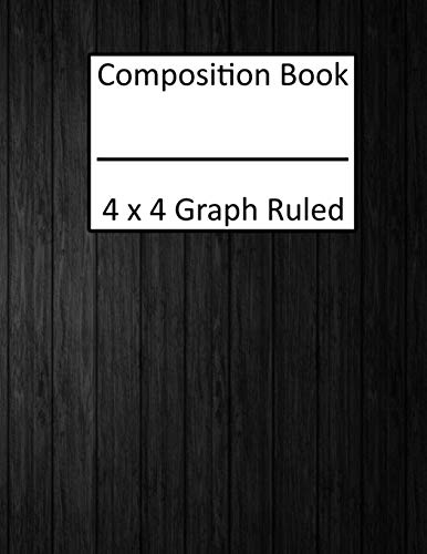 Composition Book 4X4 Graph Ruled: Black Wood Texture