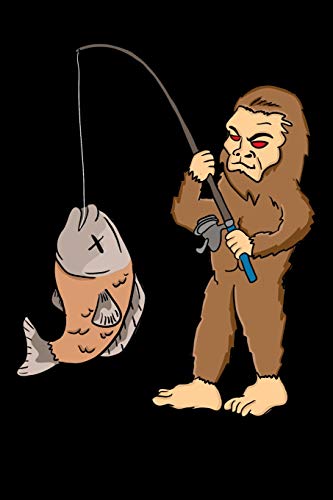 Bigfoot Carrying Fish: 120 Pages I 6X9 I Dot Grid I Funny Yeti & Sasquatch On Lake Angling Gifts - 9781074494681