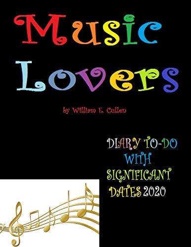 Music Lovers: Diary To-Do 2020 With Significant Dates