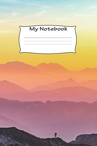 My Notebook: Multicolour Mountains Themed - 100 Pages, Collegeruled Linepaper, 6X9