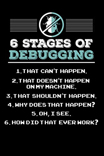 6 Stages Of Debugging: 120 Pages I 6X9 I Karo I Funny Pickleball Gifts Fur Sport Enthusiasts - 9781074883959