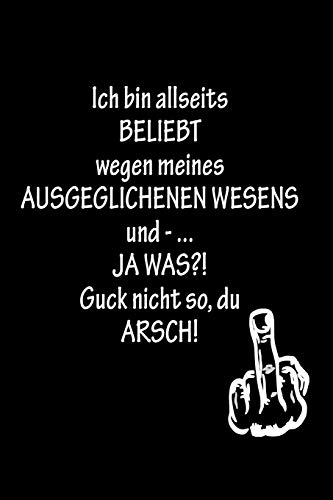 Ich Bin Allseits Beliebt Wegen Meines Ausgeglichenen Wesens Und ?: Liniertes Tagebuch Mit 120 Seiten | 6X9 Zoll | Tagebuch, Notizbuch, Schulheft Uvm. | Lustig (German Edition)