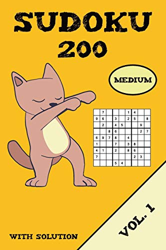 Sudoku 200 Medium With Solution Vol. 1: Puzzle Puzzle Booklet, 9X9, 2 Puzzles Per Page