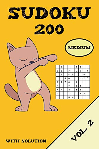 Sudoku 200 Medium With Solution Vol. 2: Puzzle Puzzle Booklet, 9X9, 2 Puzzles Per Page