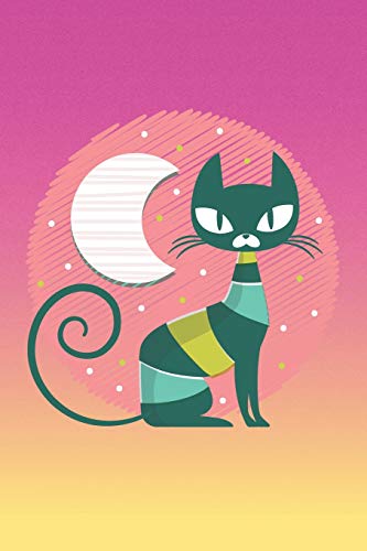 Katze Mit Mond: A5 Lineatur 1 / Schulheft / Schreibheft / F?r 1. Klasse Und Erstkl?ssler (German Edition)