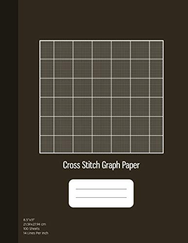 Cross Stitch Graph Paper: 14 Lines Per Inch, Graph Paper For Embroidery And Needlework, 8.5''X11'', 100 Sheets, Bronze Cover (Beading Graph Paper)