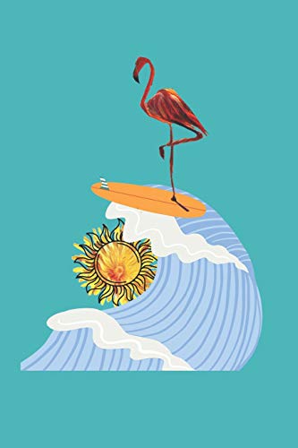 Flamingo Surfing At Sunset