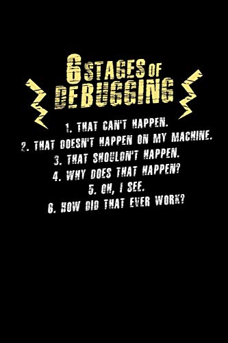 6 Stages Of Debugging: 120 Pages I 6X9 I Cornellnotes I Funny Software Engineering, Coder & Hacker Gifts - 9781080748709