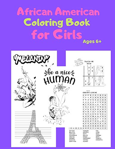 African American Coloring Book For Girls: Ages 6+