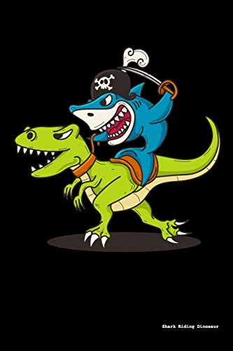 Shark Riding Dinosaur: 120 Pages I 6X9 I Graph Paper 4X4 I Funny Sea Robber, Shark & Dinosaur Gifts