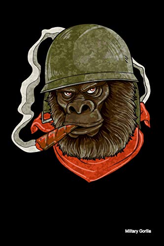 Military Gorilla: 120 Pages I 6X9 I Graph Paper 5X5 I Cool Great Ape, Monkey & Primate Gifts Apparel