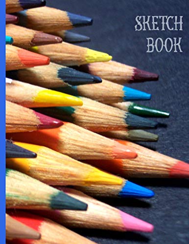 Array Of Colored Pencils For Drawing And Coloring : Sketch Book