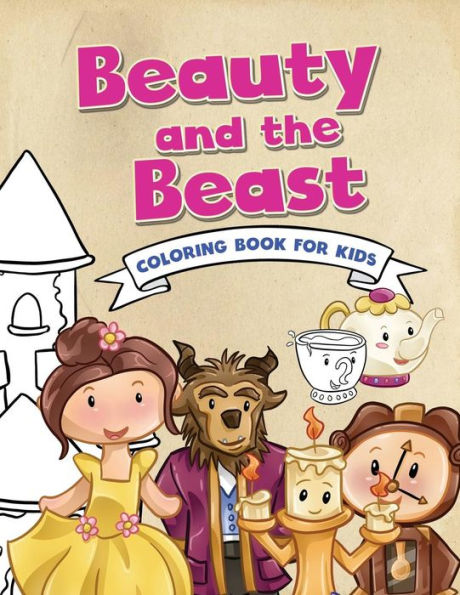 Beauty and the Beast Coloring Book for Kids: Childrens Coloring Book on a Classic Fairytale | Large 8.5in x 11in | 21.59cm x 27.94cm
