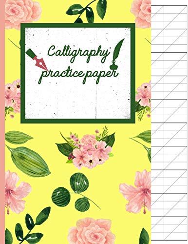 Calligraphy Practice Paper: Pink Flowers Hand Writing Workbook For Adults & Kids 120 Pages Of Practice Sheets To Write In (8.5X11 Inch).