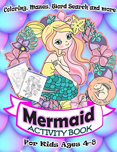Mermaid Activity Book For Kids Ages 4-8: A Fun Kid Workbook Game For Learning, Coloring, Mazes, Word Search And More ! Mermaid Activity Book