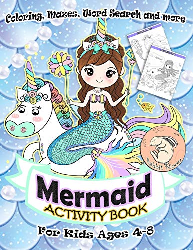 Mermaid Activity Book For Kids Ages 4-8: A Fun Kid Workbook Game For Learning, Coloring, Mazes, Word Search And More ! Mermaid Activity Book - 9781087241890