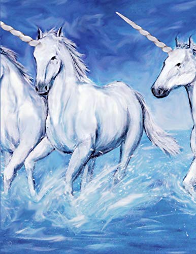 Unicorn Notebook: 100 Pages 8.5" X 11" Wide Ruled Line Paper